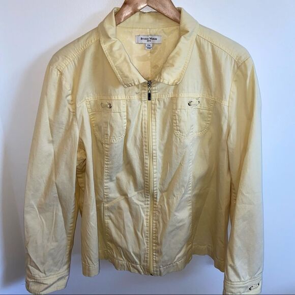 Studio Works Yellow zip up Jacket - Picture 2 of 12